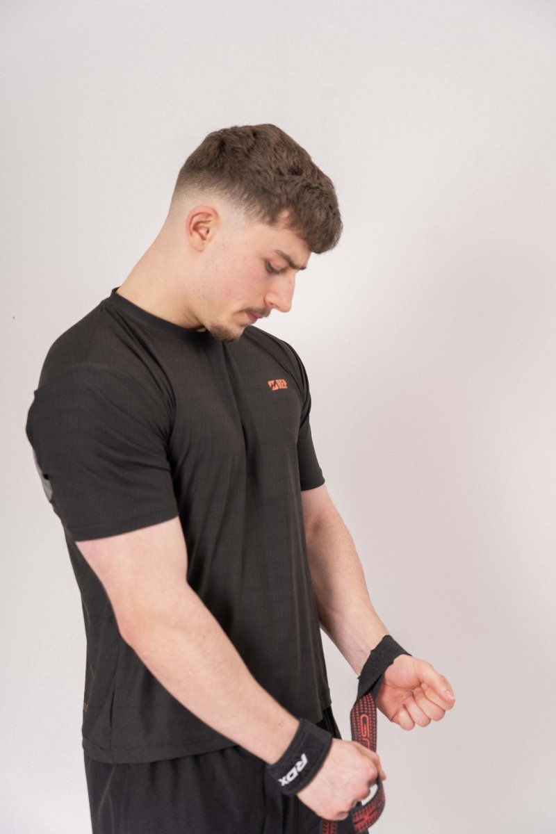 REP menswear with classic branding, black gym top, gym top men, represent